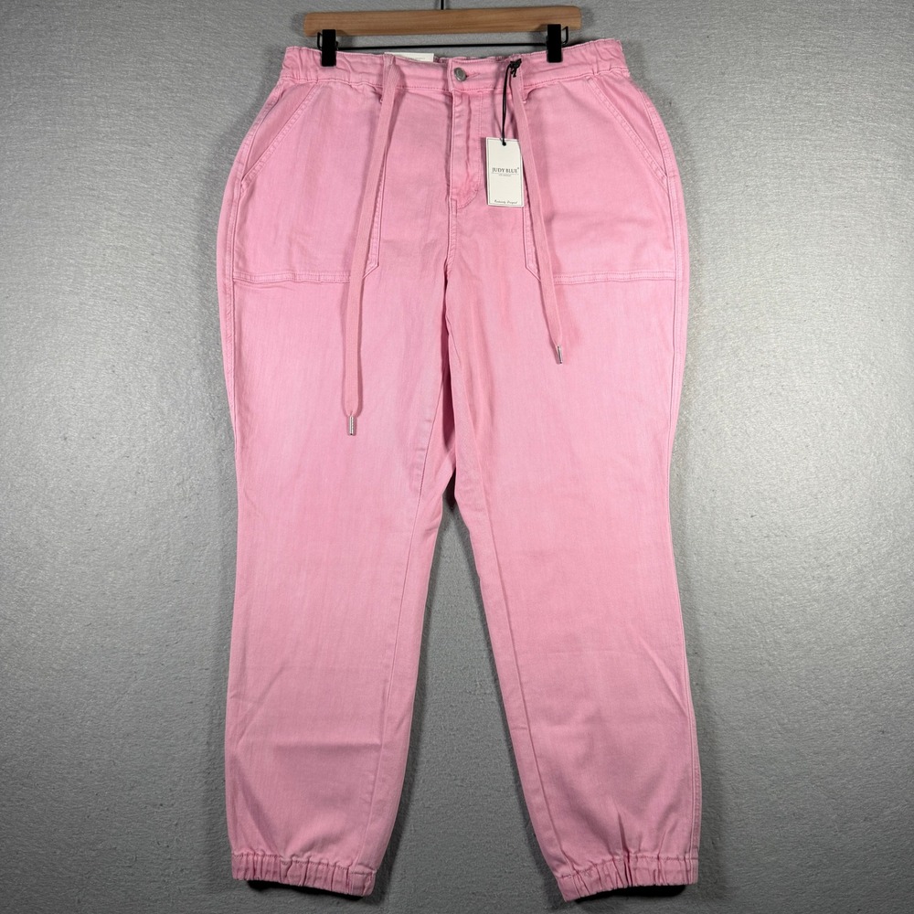 Judy Blue Womens 16W Light Pink Garment Dyed Jogger Pants JB88814C NWT